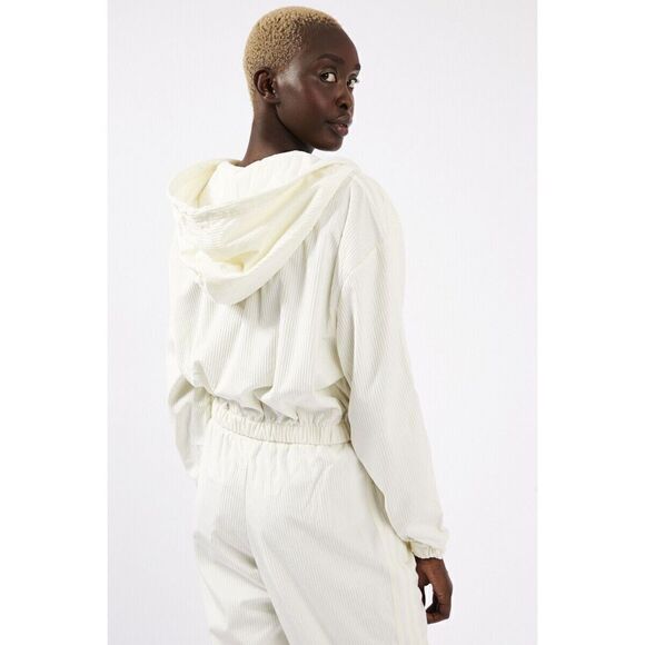 Adidas GU0828 Corduroy Hooded Track Top Jacket Off-White Cozy 3 Stripe $130 RARE - Picture 7 of 7